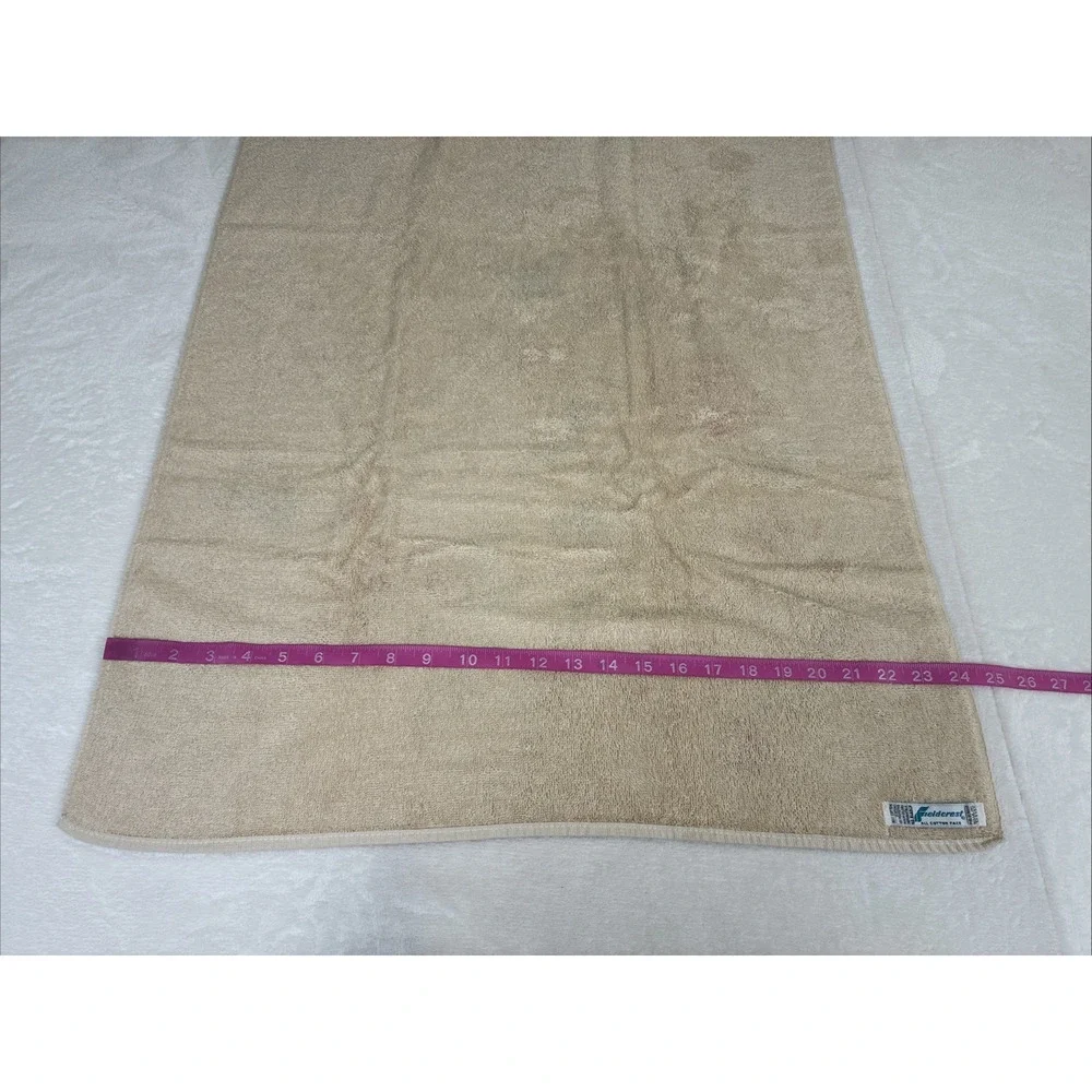Pair Of Fieldcrest Vintage Tan Floral & Butterfly Bath Towels Multi-Color Chrty